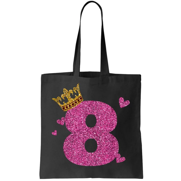 8th Birthday Crown 8 Years Old Bday Tote Bag