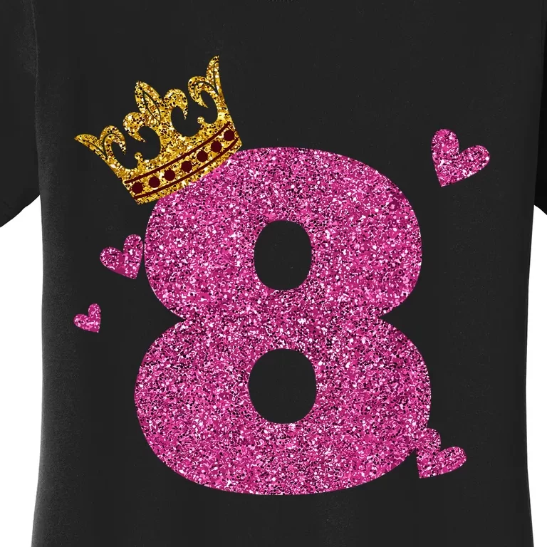 8th Birthday Crown 8 Years Old Bday Women's T-Shirt