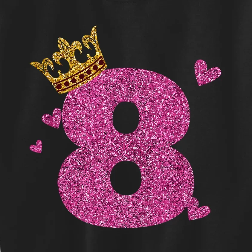 8th Birthday Crown 8 Years Old Bday Kids Sweatshirt