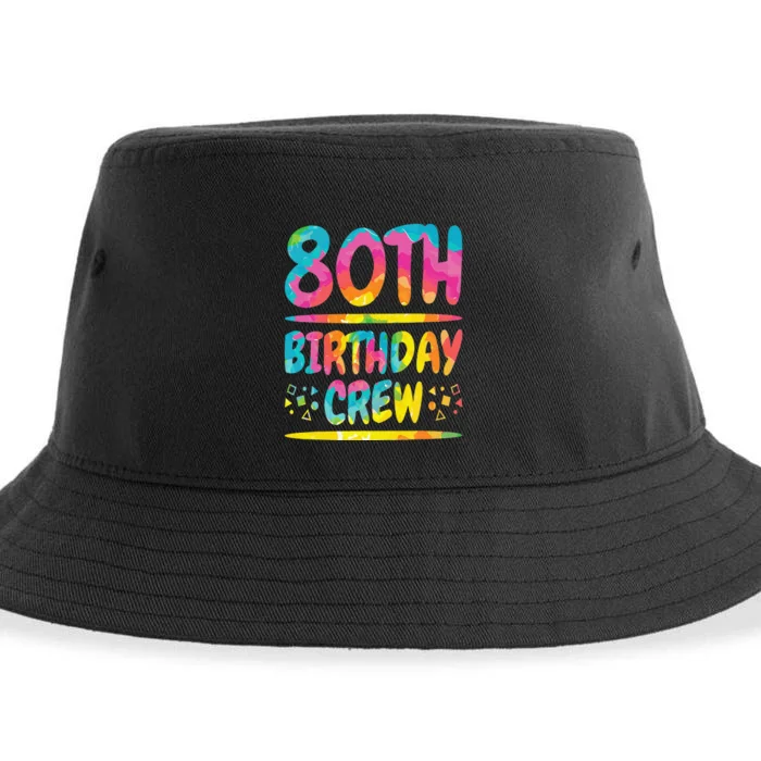 80th Birthday Crew Family, 80th Birthday Party Friends Group Sustainable Bucket Hat