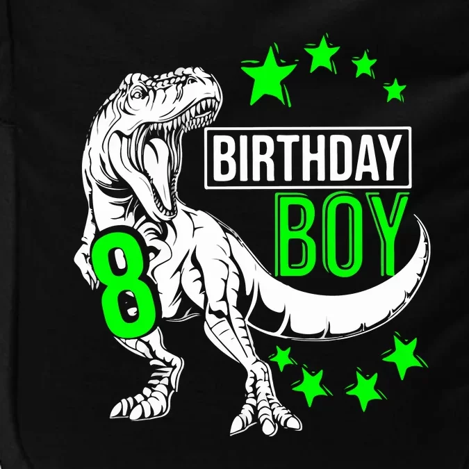 8th Birthday Dinosaur Birthday Boy 8th T_rex Boys Gift For Birthday Impact Tech Backpack