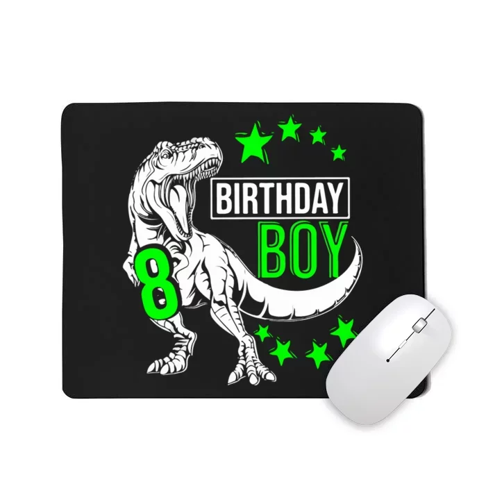 8th Birthday Dinosaur Birthday Boy 8th T_rex Boys Gift For Birthday Mousepad