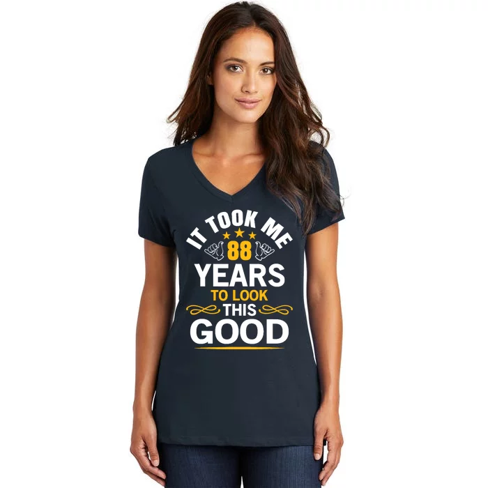 88th Birthday design Took Me 88 Years Old Birthday Women's V-Neck T-Shirt