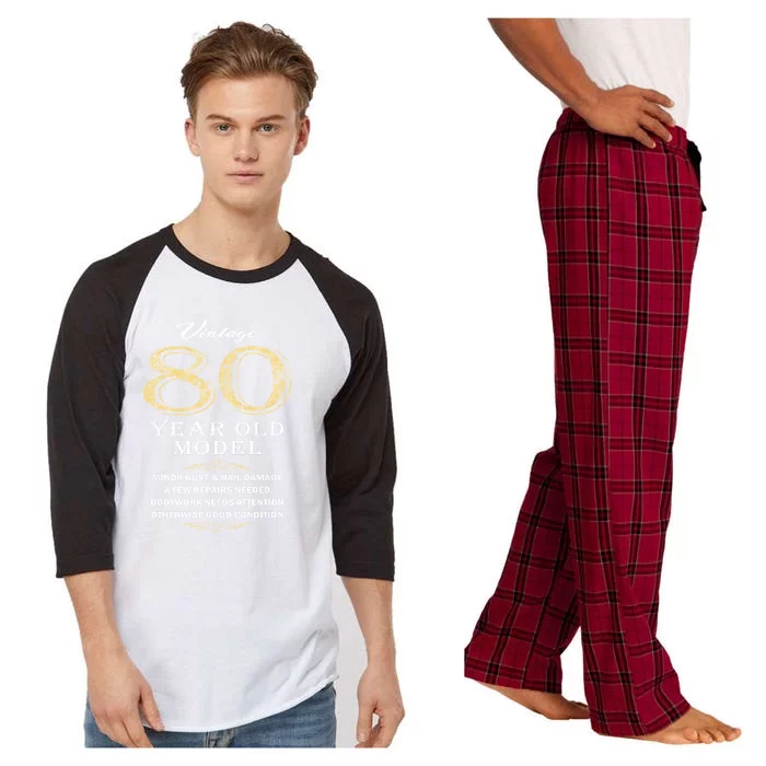 80th Birthday Funny Gift Idea Raglan Sleeve Pajama Set