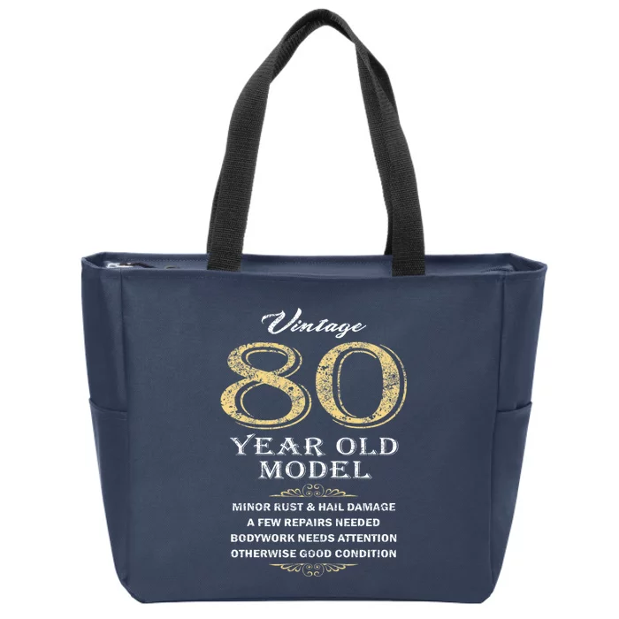 80th Birthday Funny Gift Idea Zip Tote Bag