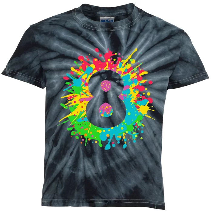 8th Birthday For 8 Paint Splashes Kids Tie-Dye T-Shirt