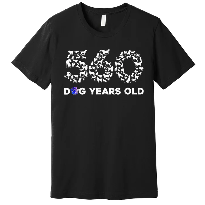 80th Birthday  Funny 560 Dog Years Old Gift Tees Premium T-Shirt