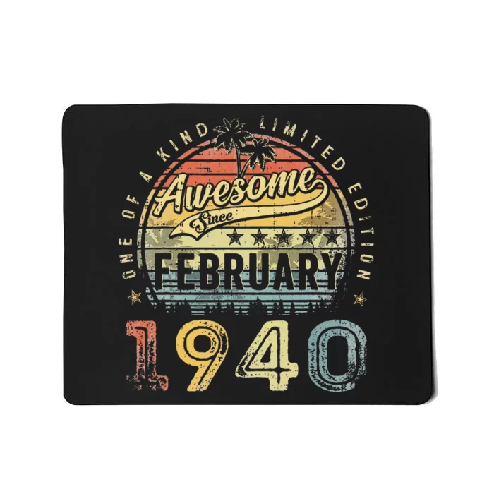 83rd Birthday Gift Awesome Since February 1940 83 Year Old Mousepad