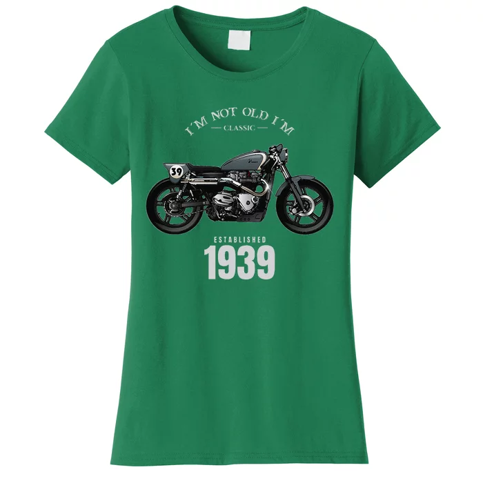 85th Birthday Gift Man Motorcycle Motorcyclist Biker 1939 Women's T-Shirt