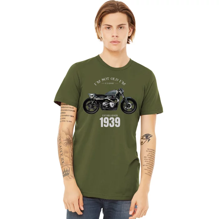 85th Birthday Gift Man Motorcycle Motorcyclist Biker 1939 Premium T-Shirt