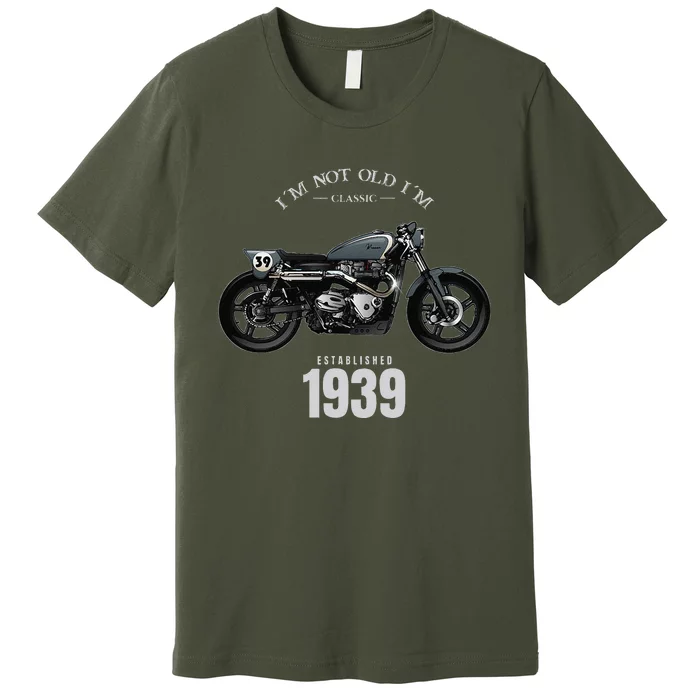 85th Birthday Gift Man Motorcycle Motorcyclist Biker 1939 Premium T-Shirt