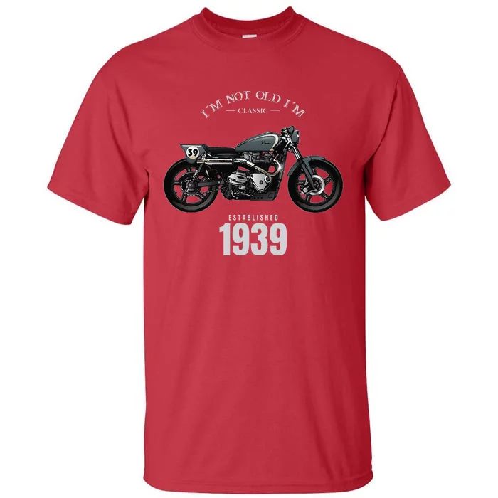 85th Birthday Gift Man Motorcycle Motorcyclist Biker 1939 Tall T-Shirt