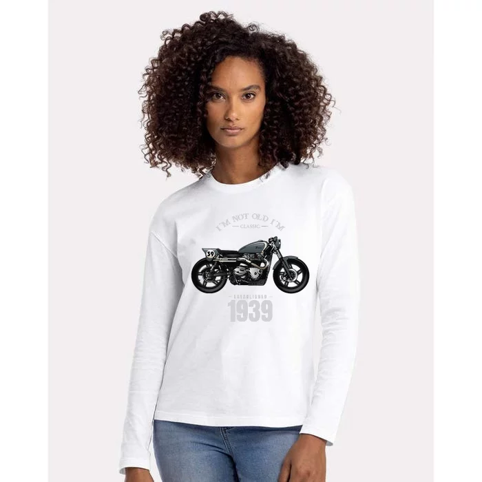 85th Birthday Gift Man Motorcycle Motorcyclist Biker 1939 Womens Cotton Relaxed Long Sleeve T-Shirt