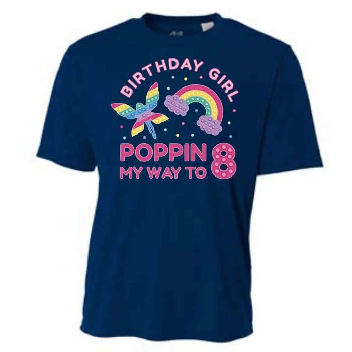 8th Birthday Girl Fairy Rainbow Cooling Performance Crew T-Shirt