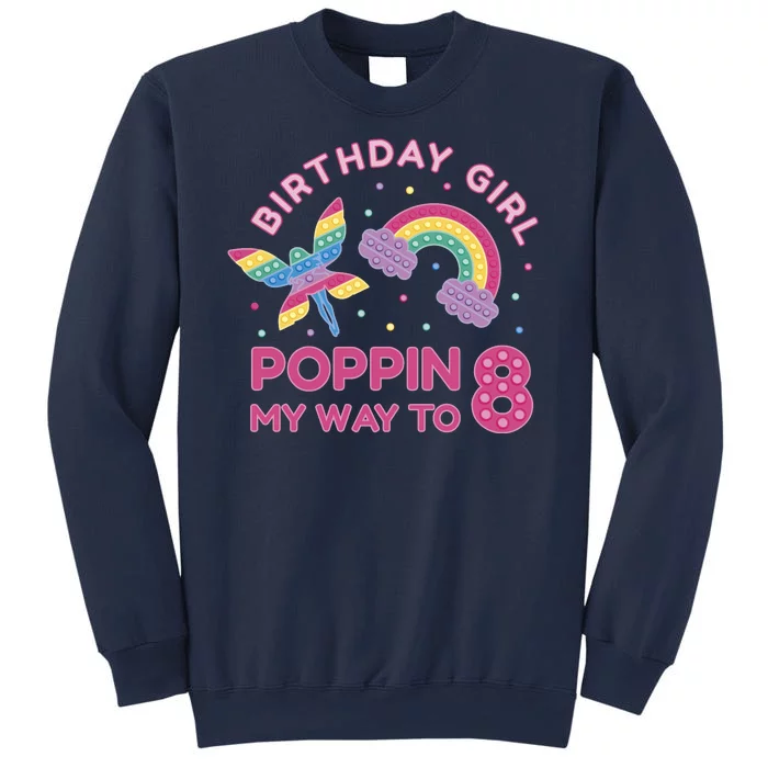 8th Birthday Girl Fairy Rainbow Sweatshirt