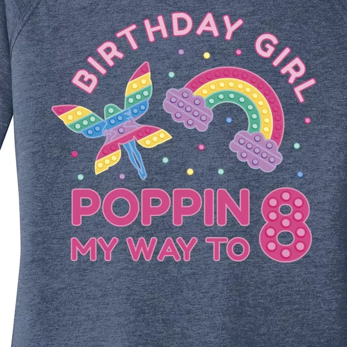 8th Birthday Girl Fairy Rainbow Women's Perfect Tri Tunic Long Sleeve Shirt