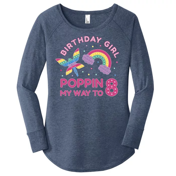 8th Birthday Girl Fairy Rainbow Women's Perfect Tri Tunic Long Sleeve Shirt