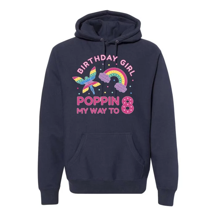 8th Birthday Girl Fairy Rainbow Premium Hoodie