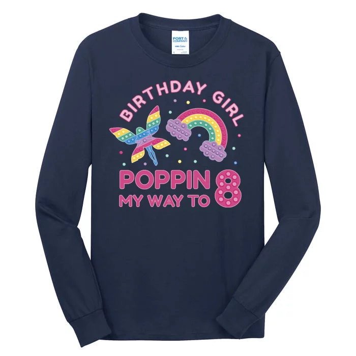 8th Birthday Girl Fairy Rainbow Tall Long Sleeve T-Shirt