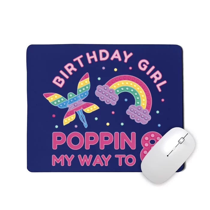 8th Birthday Girl Fairy Rainbow Mousepad