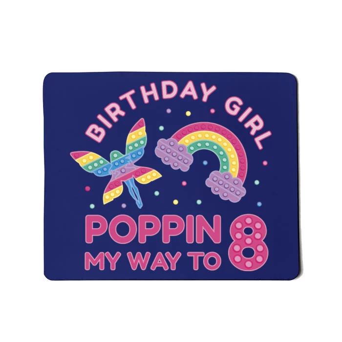 8th Birthday Girl Fairy Rainbow Mousepad