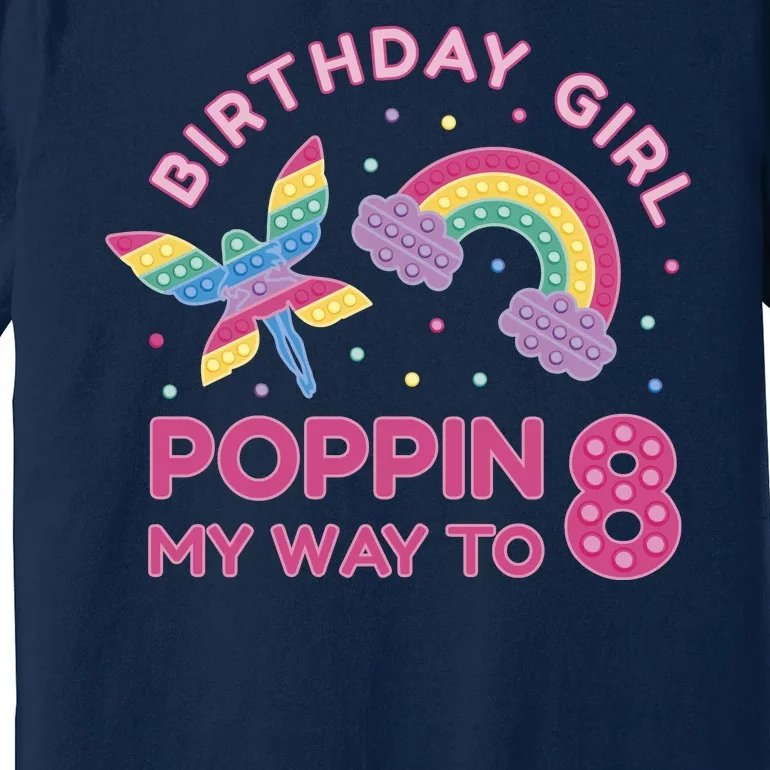 8th Birthday Girl Fairy Rainbow Premium T-Shirt