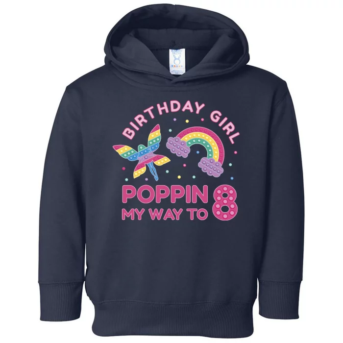 8th Birthday Girl Fairy Rainbow Toddler Hoodie