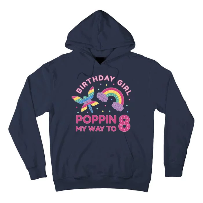 8th Birthday Girl Fairy Rainbow Tall Hoodie