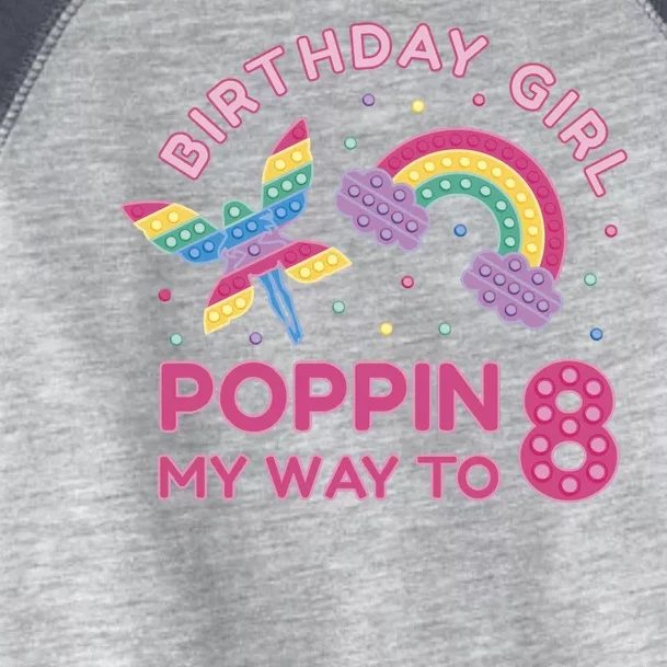 8th Birthday Girl Fairy Rainbow Toddler Fine Jersey T-Shirt