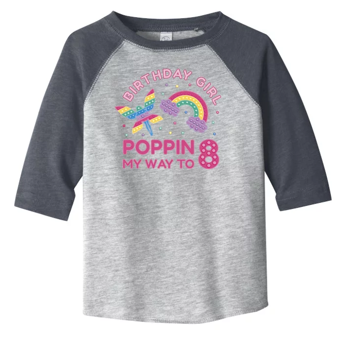 8th Birthday Girl Fairy Rainbow Toddler Fine Jersey T-Shirt