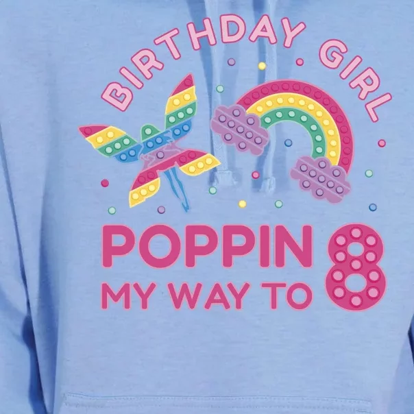 8th Birthday Girl Fairy Rainbow Unisex Surf Hoodie