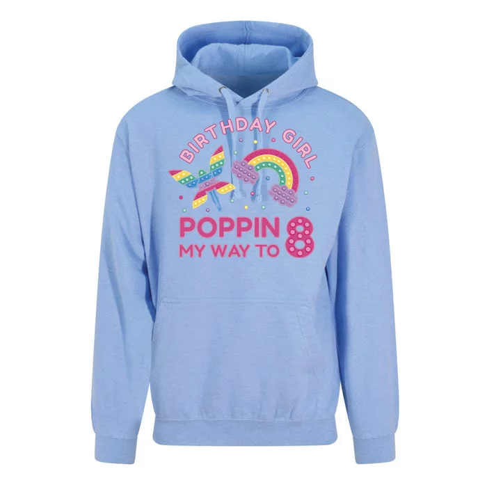 8th Birthday Girl Fairy Rainbow Unisex Surf Hoodie