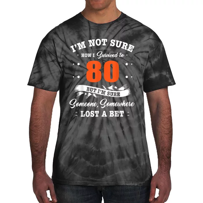 80th Birthday Gifts I Survived 80 Years Old Funny TZ2 Tie-Dye T-Shirt