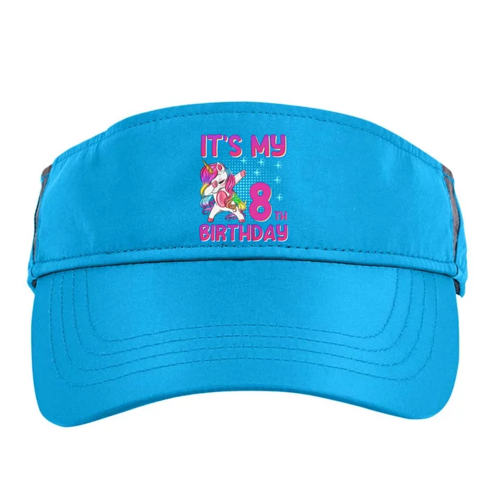 8th Birthday Girl Unicorn Eight Year Old Adult Drive Performance Visor