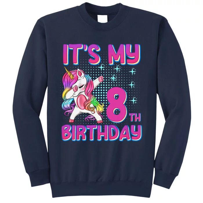 8th Birthday Girl Unicorn Eight Year Old Sweatshirt