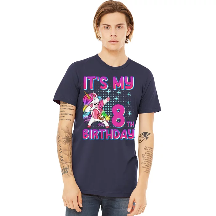 8th Birthday Girl Unicorn Eight Year Old Premium T-Shirt