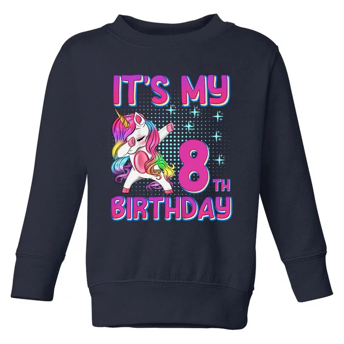 8th Birthday Girl Unicorn Eight Year Old Toddler Sweatshirt