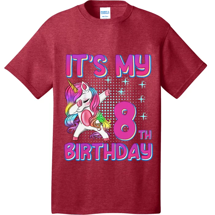 8th Birthday Girl Unicorn Eight Year Old T-Shirt