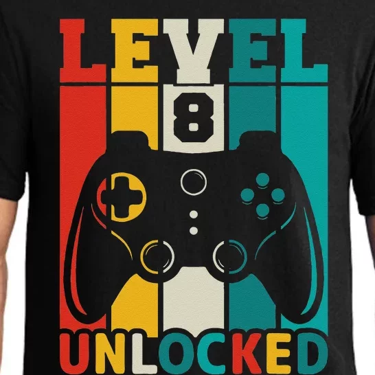 8th Birthday Gaming Gift, Gaming Birthday Level 8 Unlocked Pajama Set