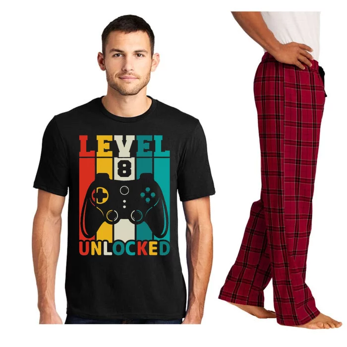 8th Birthday Gaming Gift, Gaming Birthday Level 8 Unlocked Pajama Set