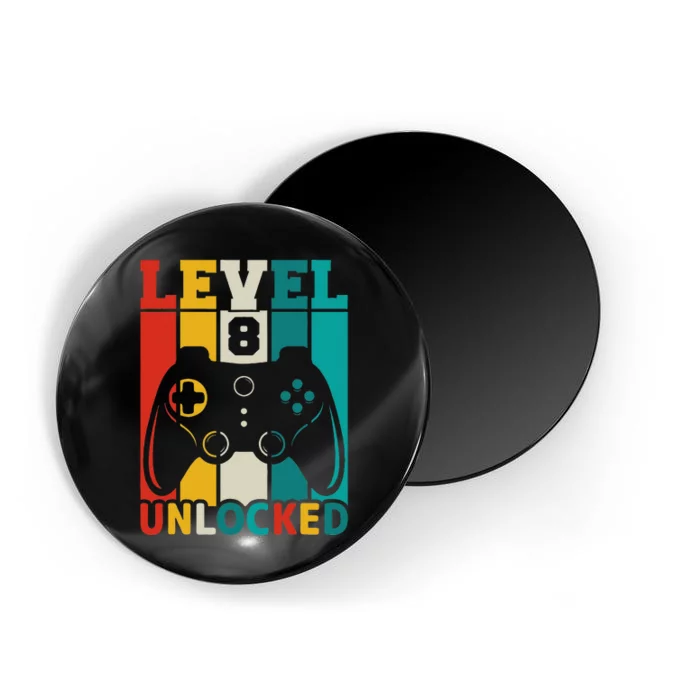 8th Birthday Gaming Gift, Gaming Birthday Level 8 Unlocked Magnet