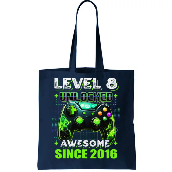 8th Birthday Gamer 8 Year Old Funny Bday Boy Eight Son Tote Bag