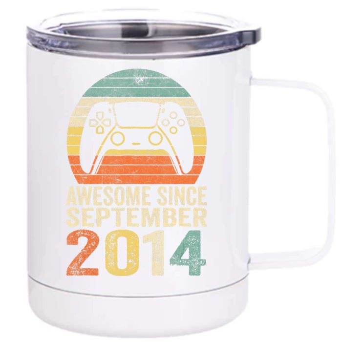 8Th Birthday  Gamer Awesome Since September 2014 Front & Back 12oz Stainless Steel Tumbler Cup