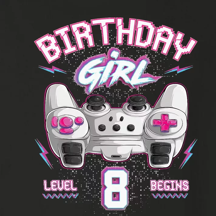 8Th Birthday  Gamer Level 8 Begins Video Games Girls Toddler Long Sleeve Shirt