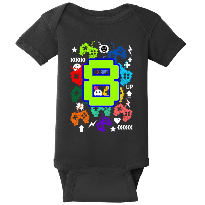 8th Birthday Gamer Its My Birthday 8 Baby Bodysuit