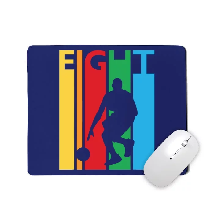 8th Birthday Gift Eight Colorful Basketball 8 Year Old Mousepad