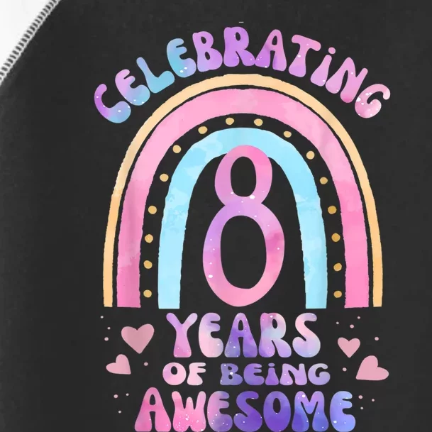 8th Birthday Girl Tie Dye 8 Years Of Being Awesome Bday Toddler Fine Jersey T-Shirt