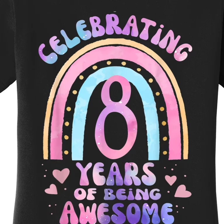 8th Birthday Girl Tie Dye 8 Years Of Being Awesome Bday Women's T-Shirt