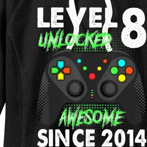 8Th Birthday  Level 8 Unlocked Awesome 2014 Video Gamer Women's Fleece Hoodie