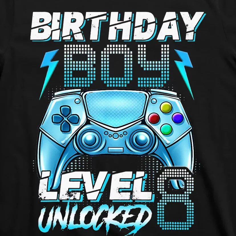 8Th Birthday  Level 8 Unlocked Awesome Since 2014 Gamer T-Shirt